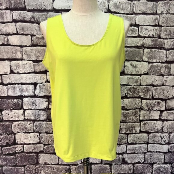 Chico's Greenish/Yellow Sleeveless Tank Size XL - Picture 1 of 9